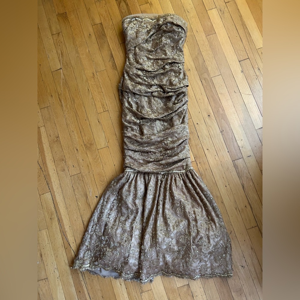 VTG Gold Sequin Mermaid Gown
